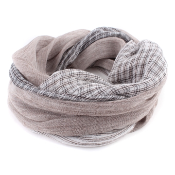 Summer linen-cotton scarf Pulcra Arc, Brown
