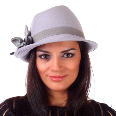 Pălărie de fetru pentru femei Fratelli Talli FT4545, Gri deschis