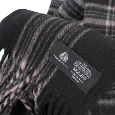 Men's wool scarf Ma.Al.Bi. MAB876, 30x180 cm, Black