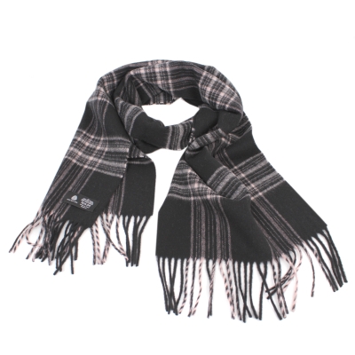 Men's wool scarf Ma.Al.Bi. MAB876, 30x180 cm, Black