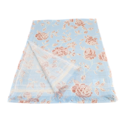 Дамски памучен шал Pulcra Accara, 42x220 см, Светлосин