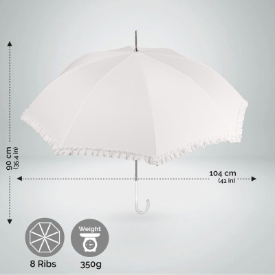 Дамски сватбен автоматичен голф чадър Perletti 12035