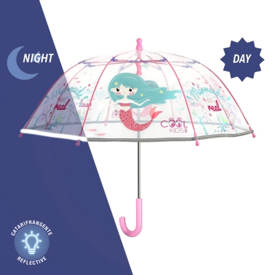 Umbrelă manuală transparentă pentru copii Perletti CoolKids 15572