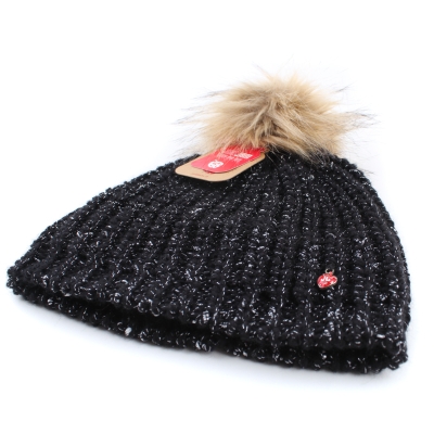 Детска плетена шапка JS1051, черен