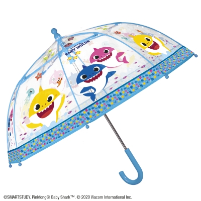 Umbrelă transparentă pentru copii Perletti Kids Baby Shark 75049