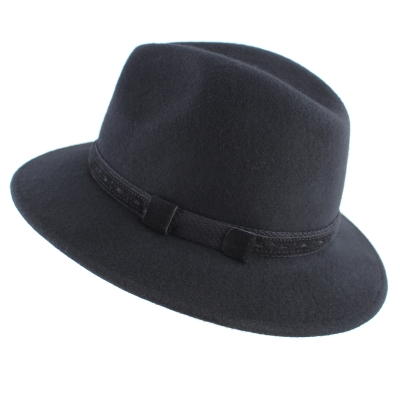 Pălărie de fetru pentru bărbați Fedora HatYou CF0040, Negru