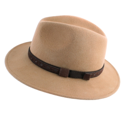 Pălărie de fetru pentru bărbați Fedora HatYou CF0040, Cămilă