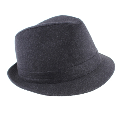 Men's Winter Hat Fedora Luigi&Guido Tesi F71, Black Melange