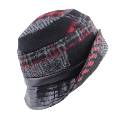Pălărie cu boruri moi HatYou CP3549, Roșu/Gri/Negru