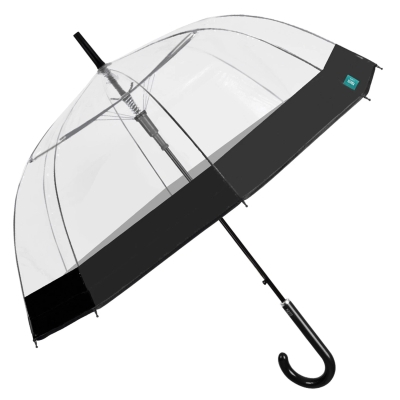 Umbrelă transparentă pentru femei Perletti Time 26214/26273, Borduri negre