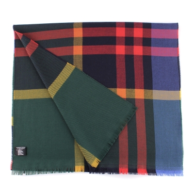 Fine wool scarf Ma.Al.Bi. MAB554 65/5, 50x180 cm, Brown/Beige/Royal Blue