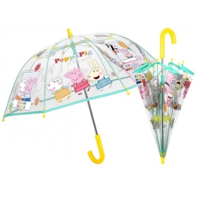 Umbrela transparenta a copiilor Perletti Kids Peppa Pig 75106