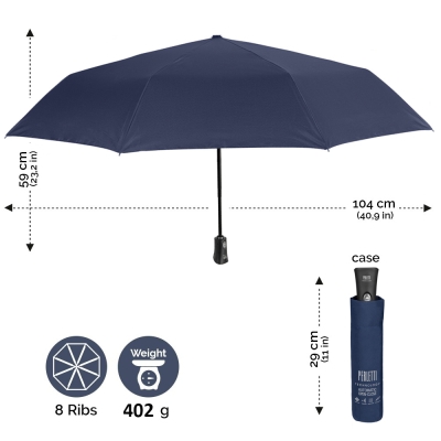 Umbrelă automată pentru bărbați Open-Close Perletti Technology 21670, Albastru inchis
