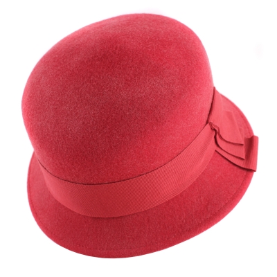 Pălărie din fetru pentru femei HatYou CF0307, Stacojiu melange