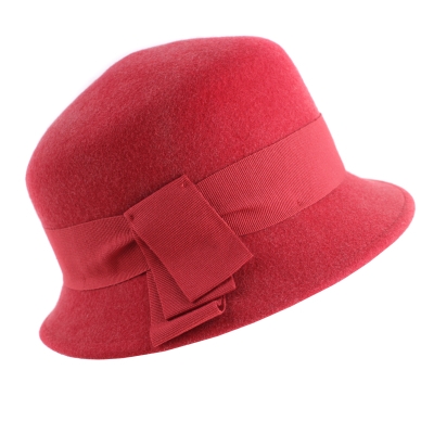 Pălărie din fetru pentru femei HatYou CF0307, Stacojiu melange