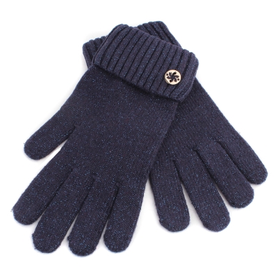Ladies' Knit Lurex Gloves Granadilla JG5259, Dark Blue