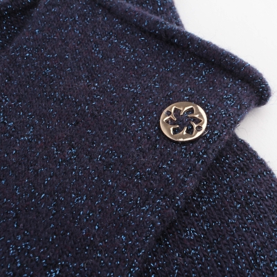 Ladies' Knit Lurex Gloves Granadilla JG5259, Dark blue