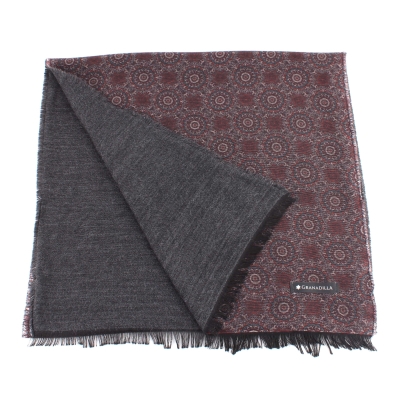 Men's winter scarf Granadilla JG5473, 47x180 cm, Bordeaux/Dark gray