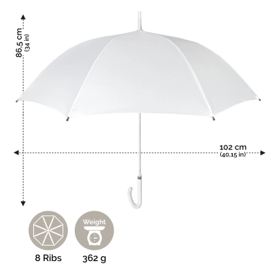 Umbrelă automată de golf pentru nuntă Perletti Time 12065 , Albă