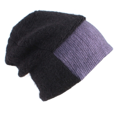 Дамска плетена шапка HatYou CP2768, Черен/Лилав