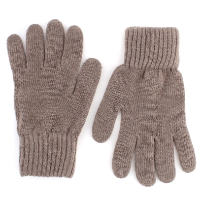 Men's knit gloves with cashmere HatYou GL0443, Brown-Grey