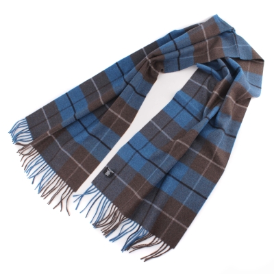 Wool scarf Ma.Al.Bi. MAB105 127/3, Blue/Brown