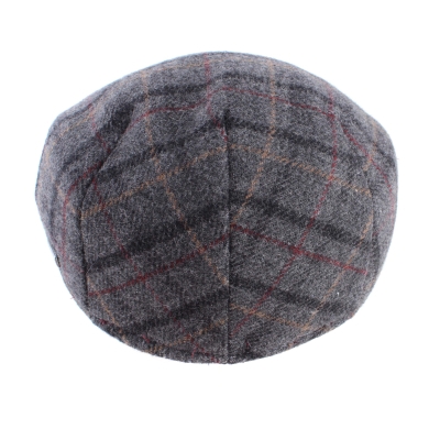Șapcă de lână pentru bărbați cu cască pentru urechi HatYou CP4077, Carouri gri
