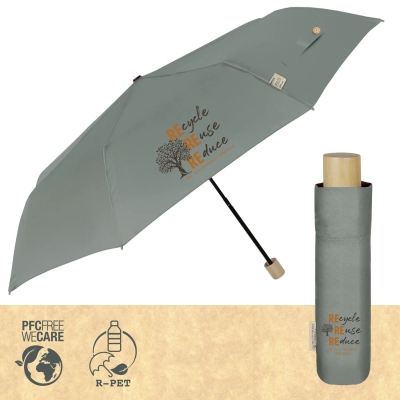 Ladies' manual umbrella Perletti Green 19118, Grey-Green