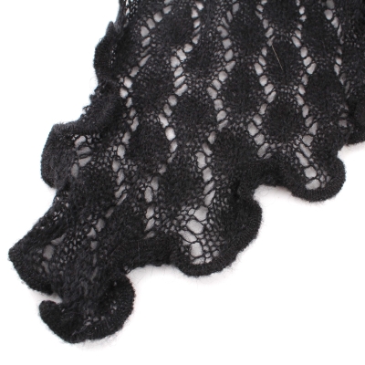 Плетен зимен шал Pulcra Mara, 40x180 см, Черен