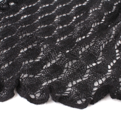 Knitted winter scarf Pulcra Mara, 40x180 cm, Black