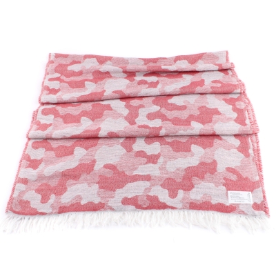 Ladies' winter scarf Pulcra Umberto, 58x190 cm, Pink/Camouflage