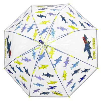 Детски автоматичен чадър Perletti CoolKids Cool Shark 15609, Прозрачен