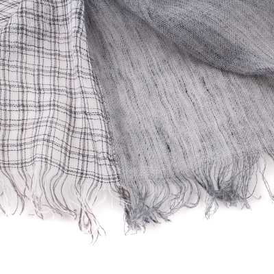 Summer linen-cotton scarf Pulcra Arc 23, Grey