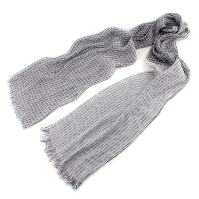 Summer linen-cotton scarf Pulcra Arc 23, Grey