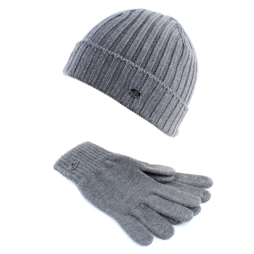 Set men's knitted hat and gloves JailJam&G  JG5104&5115, Grey