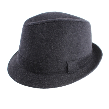 Men's Winter Hat Fedora Luigi&amp;Guido Tesi F71, Black Melange