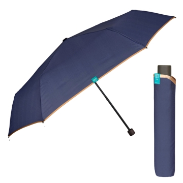 Ladies' manual Extraslim umbrella Perletti Time 26323, Dark blue