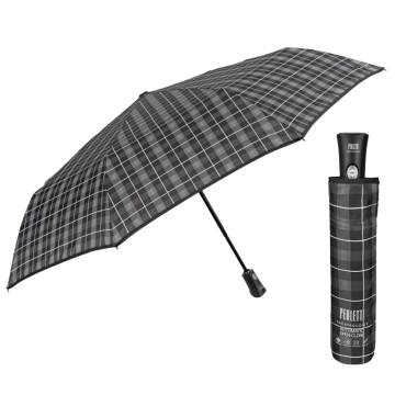 Umbrelă automată pentru bărbați Open-Close Perletti Technology 21713, Pătrat gri