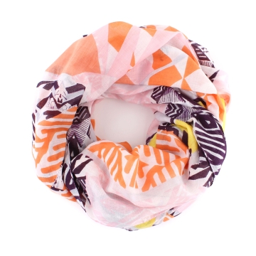Women's Summer Cotton Scarf HatYou SE0572, 110x180 cm, Light Pink/Multicolor