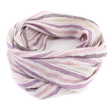 Linen-cotton scarf Pulcra Sprint/Nap, 35х190 см, Purple/Natural