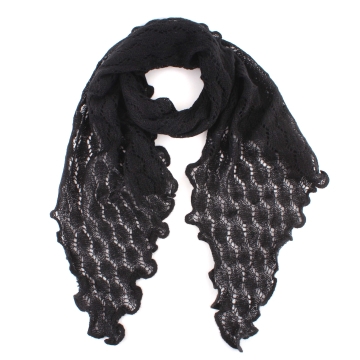 Knitted winter scarf Pulcra Mara, 40x180 cm, Black