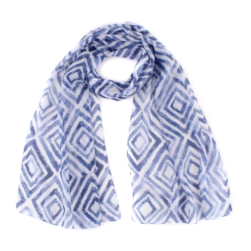 Ladies' scarf HatYou SI0763-99, 40x160 cm, Blue and white