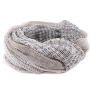 Summer linen-cotton scarf Pulcra Arc, 60x195 cm, Beige