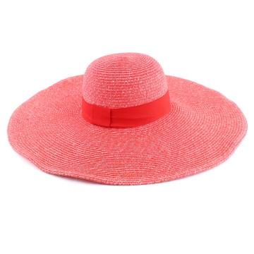 Pălărie de vară cu boruri extra late Fratelli Mazzanti FM7296, Coral
