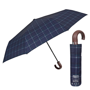 Мъжки автоматичен Open-Close чадър Perletti Technology 21792, Син