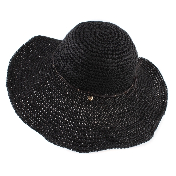 Дамска лятна широкопола шапка HatYou CEP0795, Черен