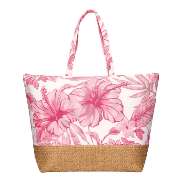 Ladies' Beach Bag HatYou BP0290, White/ Pink Flowers