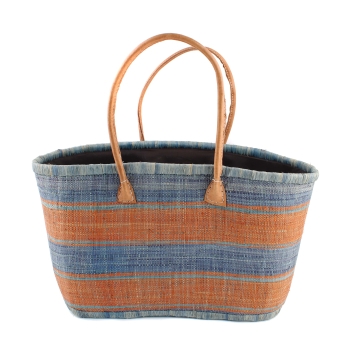 Raffia Beach Basket Fratelli Mazantti B4374, 42 cm, Orange/Natural