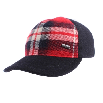 Winter Baseball Cap HatYou CP3861, Navy/ Red Plaid