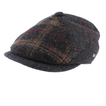 Men's Wool Cap HatYouCP3860, Dark Grey/Plaid